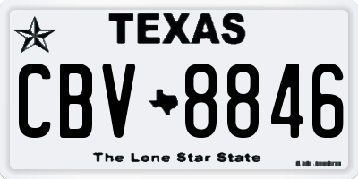 TX license plate CBV8846