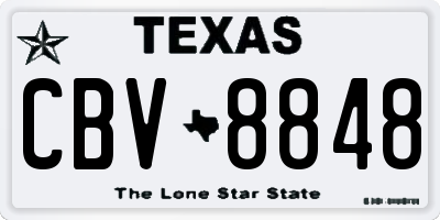 TX license plate CBV8848