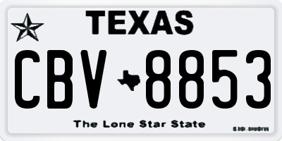 TX license plate CBV8853