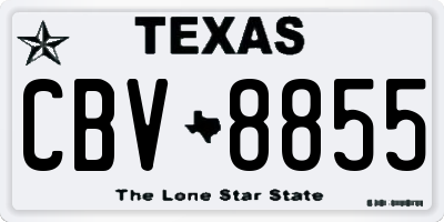 TX license plate CBV8855