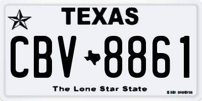 TX license plate CBV8861
