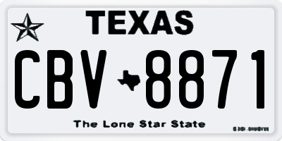 TX license plate CBV8871