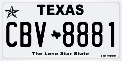 TX license plate CBV8881