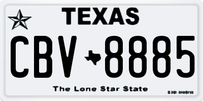 TX license plate CBV8885