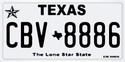 TX license plate CBV8886