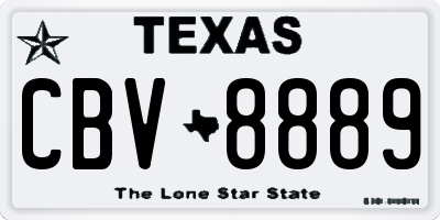 TX license plate CBV8889