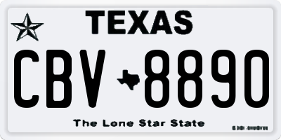 TX license plate CBV8890