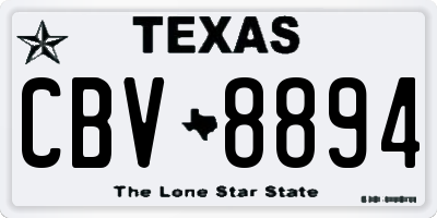 TX license plate CBV8894