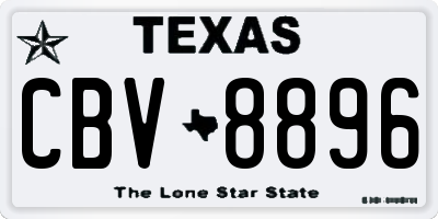 TX license plate CBV8896