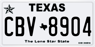 TX license plate CBV8904