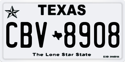 TX license plate CBV8908