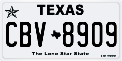 TX license plate CBV8909