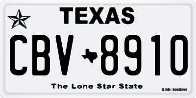 TX license plate CBV8910