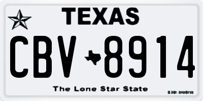 TX license plate CBV8914