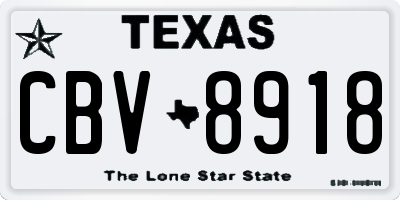TX license plate CBV8918