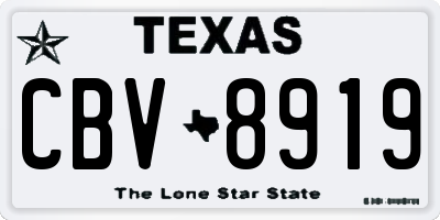 TX license plate CBV8919