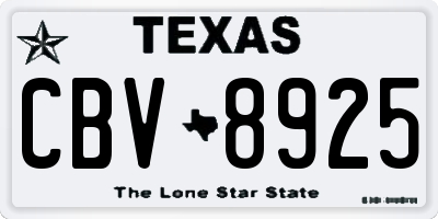 TX license plate CBV8925