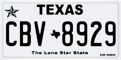 TX license plate CBV8929