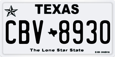 TX license plate CBV8930