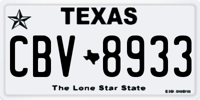 TX license plate CBV8933