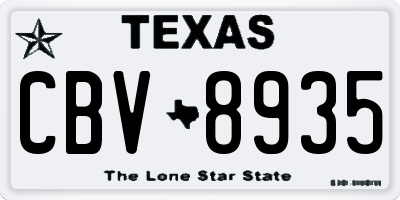 TX license plate CBV8935
