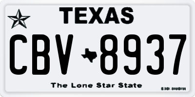TX license plate CBV8937