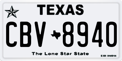 TX license plate CBV8940