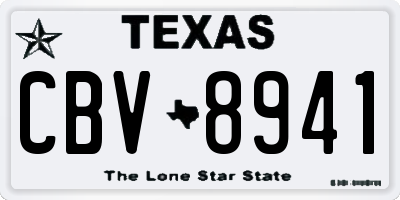 TX license plate CBV8941
