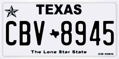 TX license plate CBV8945