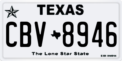 TX license plate CBV8946