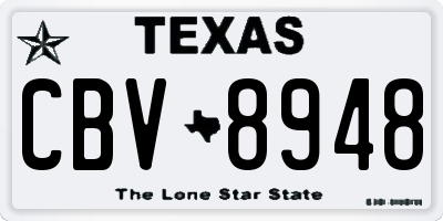 TX license plate CBV8948