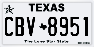TX license plate CBV8951