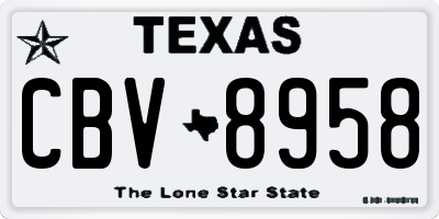 TX license plate CBV8958