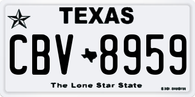 TX license plate CBV8959