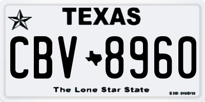 TX license plate CBV8960