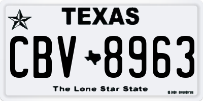 TX license plate CBV8963