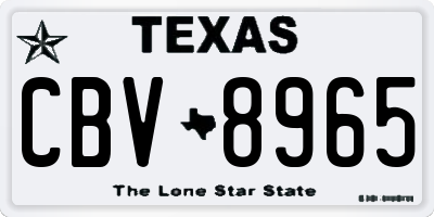 TX license plate CBV8965