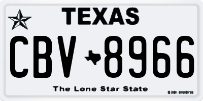 TX license plate CBV8966