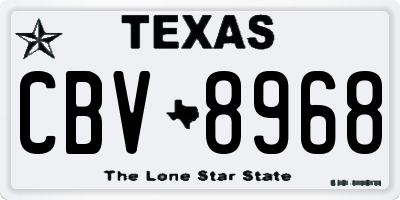 TX license plate CBV8968