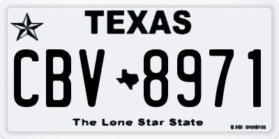 TX license plate CBV8971
