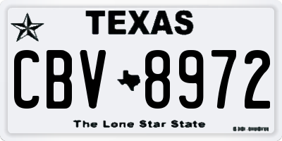 TX license plate CBV8972