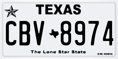 TX license plate CBV8974