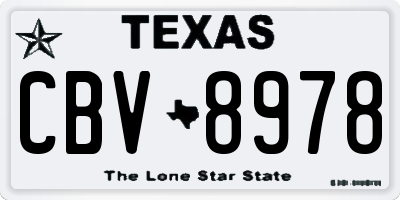TX license plate CBV8978