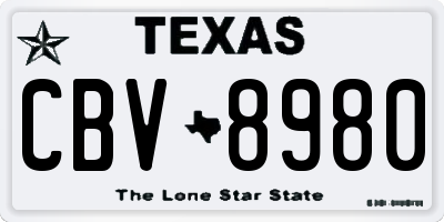 TX license plate CBV8980