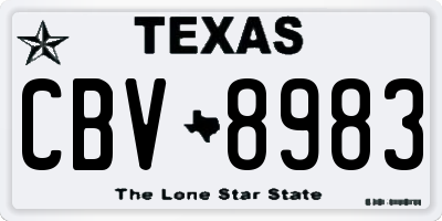 TX license plate CBV8983