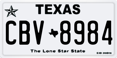 TX license plate CBV8984