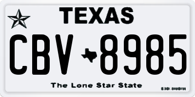 TX license plate CBV8985