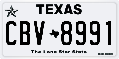 TX license plate CBV8991