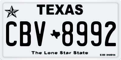 TX license plate CBV8992