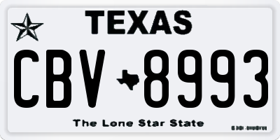 TX license plate CBV8993